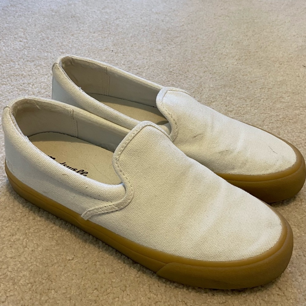 Madewell White Slip On Shoes Gum Bottom Vans